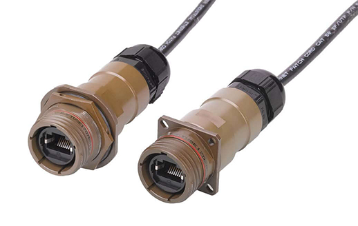 Addressing the MIL-STD-810 shock and vibration requirements, the 38999 encapsulates the RJ45 connector.